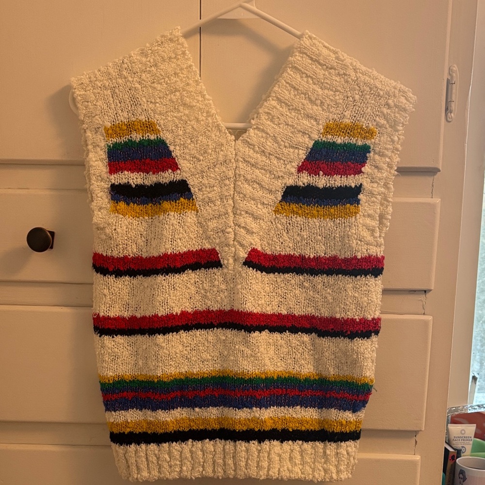 Vintage Colorful Striped Knit Vest